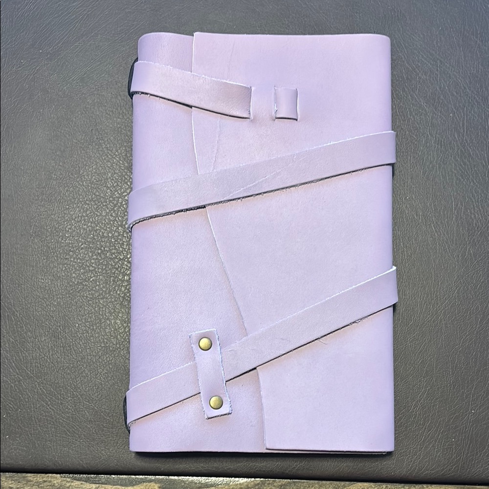 Portland Leather Lavender Leather Journal with Wrap Strap Closure Large